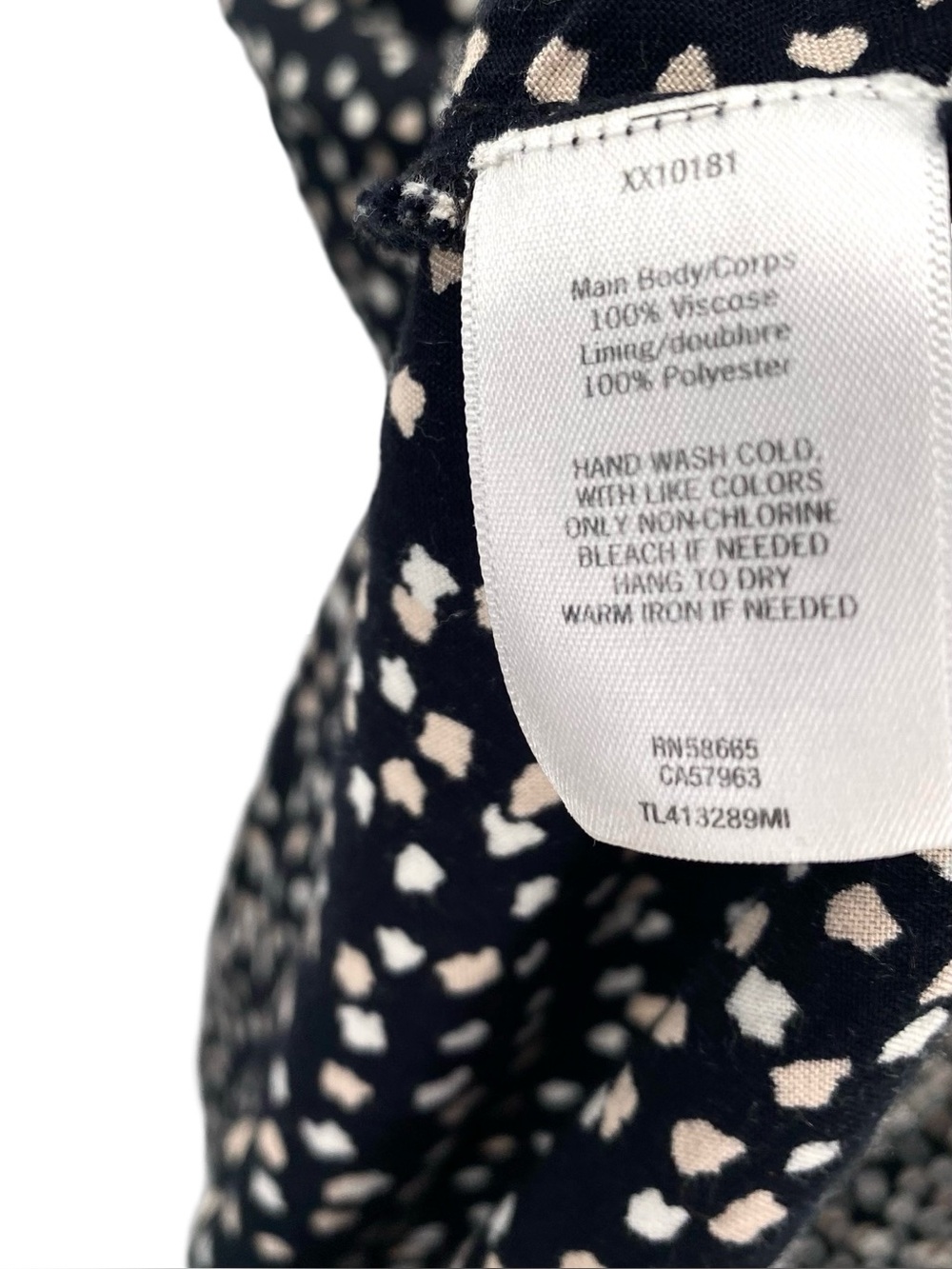 Leith Dot Pattern Flare Black Midi Skirt Size Large - Picture 7 of 9